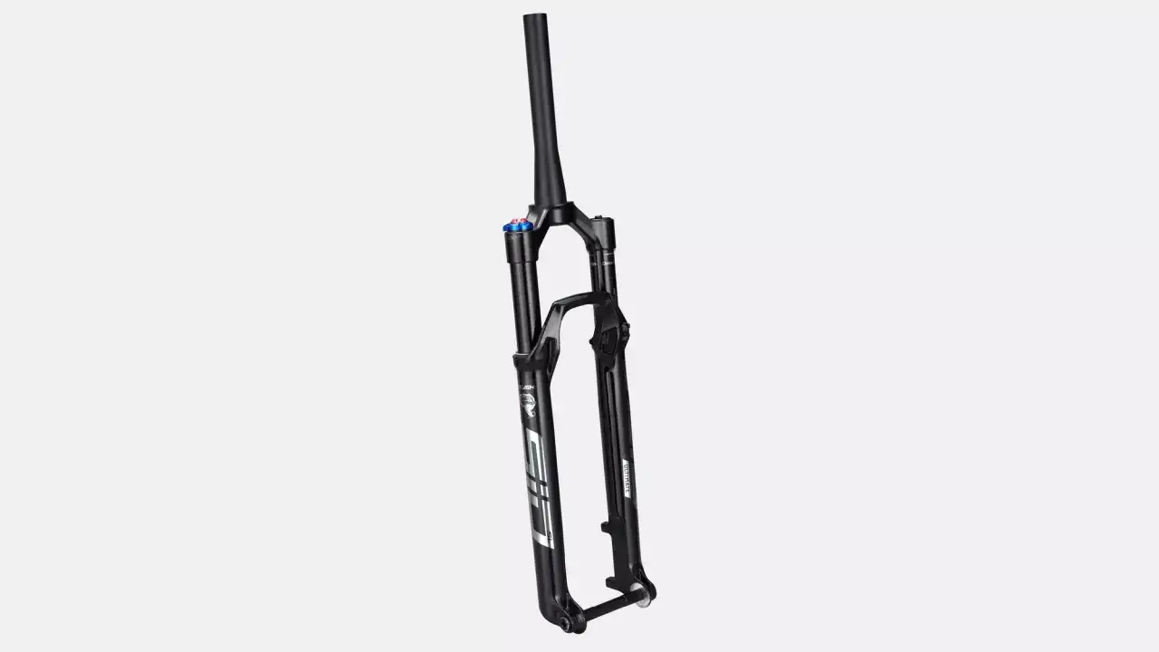 A black RockShox SID SL Ultimate suspension fork, ready for any trail.