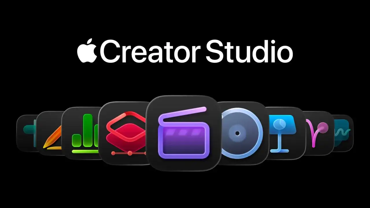 Ikony aplikacji Apple Creator Studio. Zastanawiasz się, jakie aplikacje są płatne na iPhone?