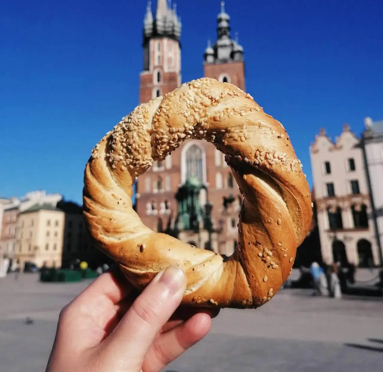 Krakowskie obwarzanki jedzenie