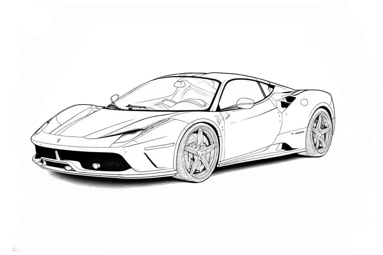 Narzędzia do rysowania samochodu Ferrari