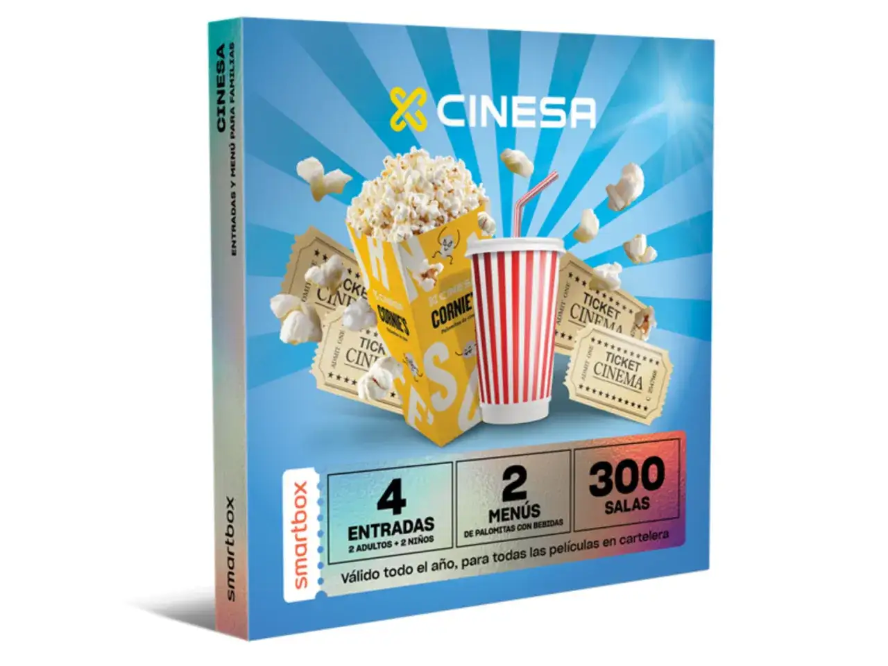Caja regalo cine con palomitas, bebida y entradas para toda la familia. &iexcl;Disfruta del cine!