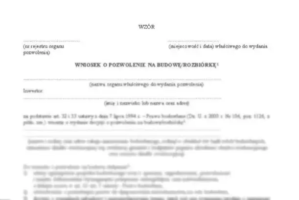 decyzja o pozwoleniu na budowę wzór