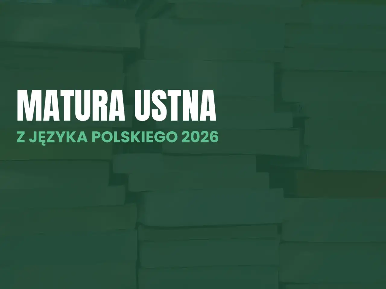 Uczeń przygotowujący się do matury ustnej z polskiego, notatki, książki