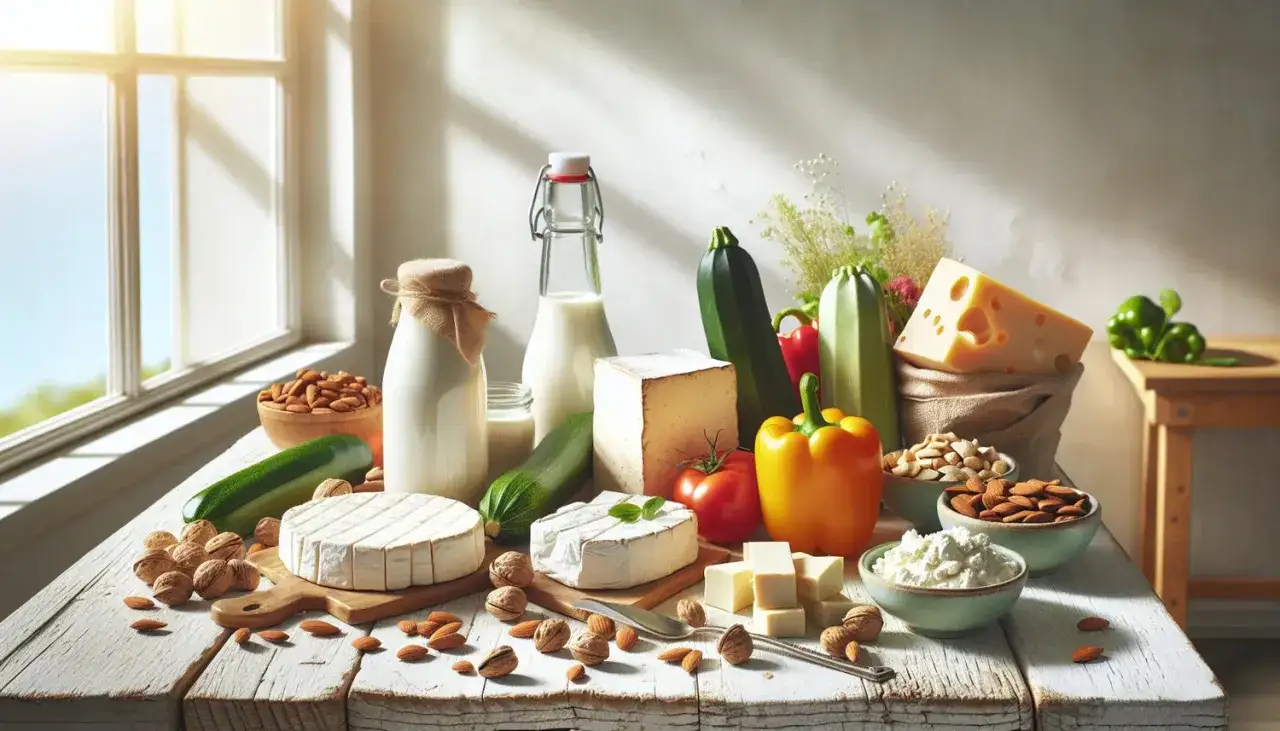 Milchprodukte, Nüsse und Gemüse wie Zucchini und Paprika sind Beispiele für Lebensmittel, welche Lebensmitteln haben keine Kohlenhydrate.