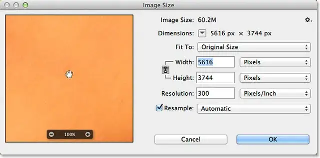 Photoshop Image Size dialog box