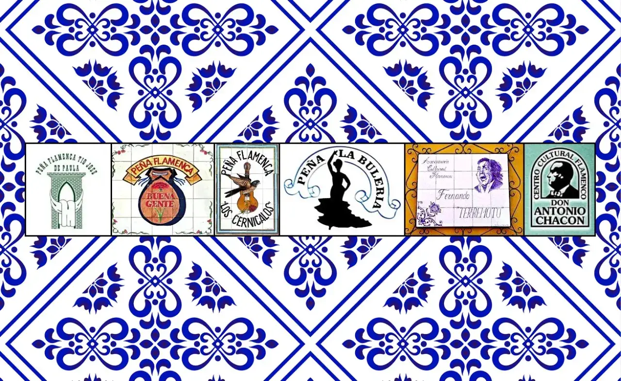 Seis logos de pe&ntilde;as flamencas, incluyendo 