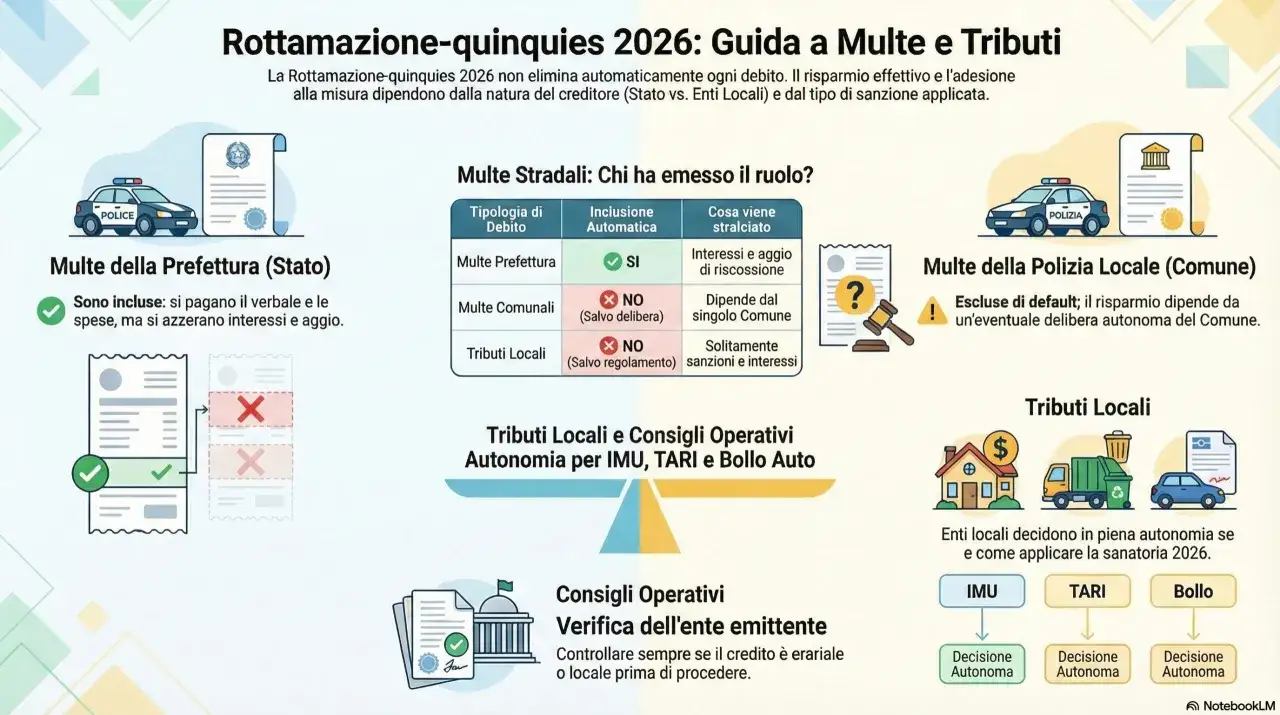 Guida per sapere se ho preso una multa: la rottamazione 2026 include multe statali, ma quelle comunali e locali dipendono da delibere.