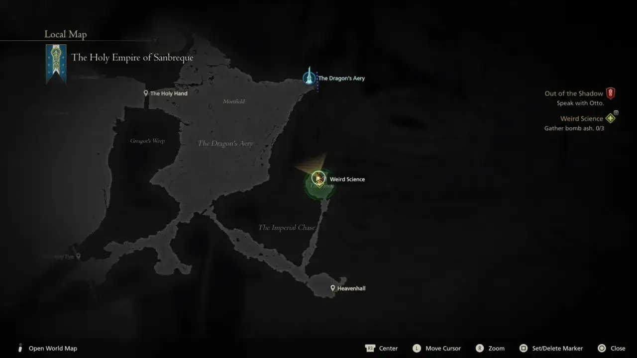 Mapa del Imperio de Sanbreque, con el objetivo