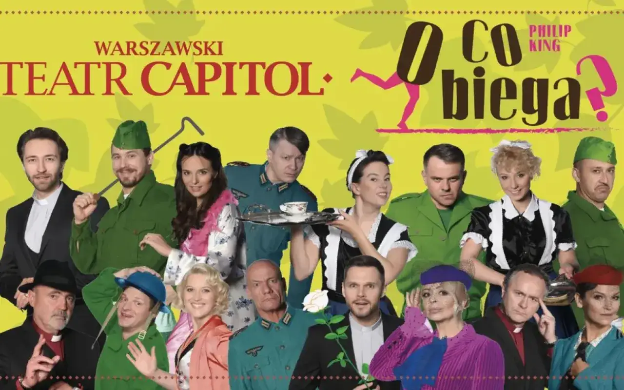 Aktorzy Teatru Capitol w kostiumach, promujący spektakl 