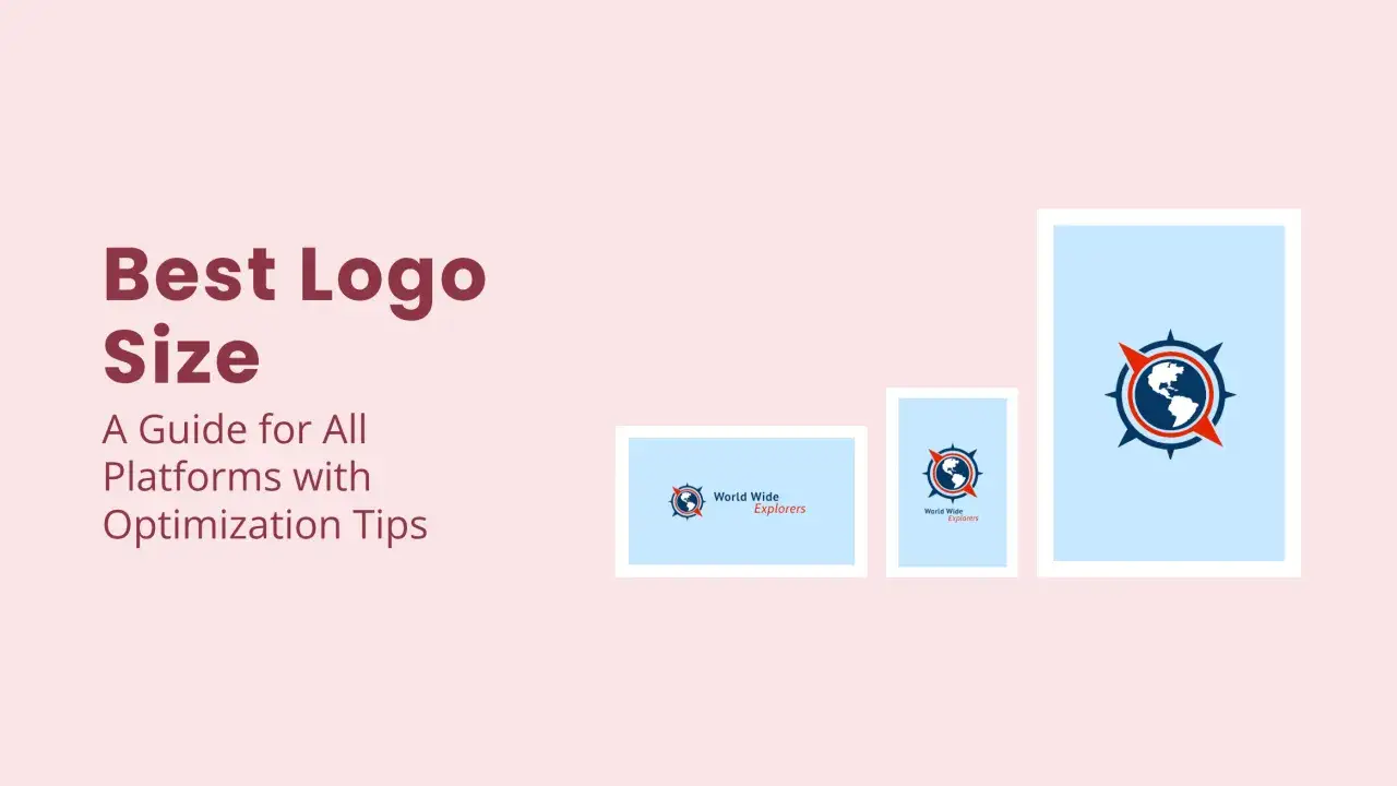 Najlepsze logo wymiary: przewodnik po optymalizacji dla r&oacute;żnych platform. Logo z globusem i kompasem w trzech rozmiarach.