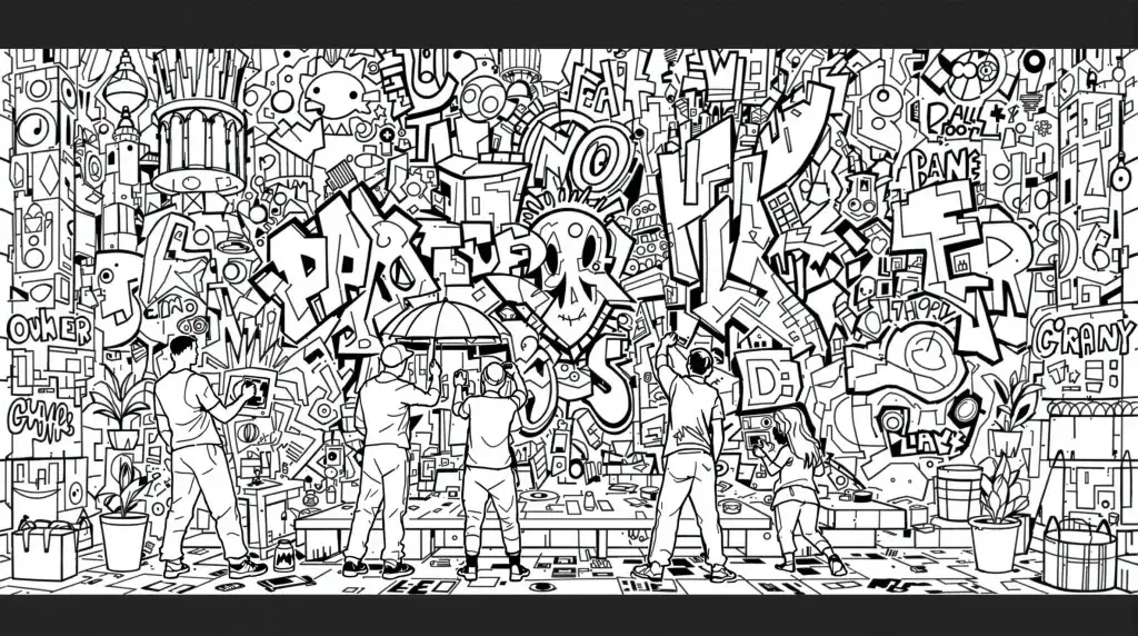 Graffiti Malvorlagen Vielfalt