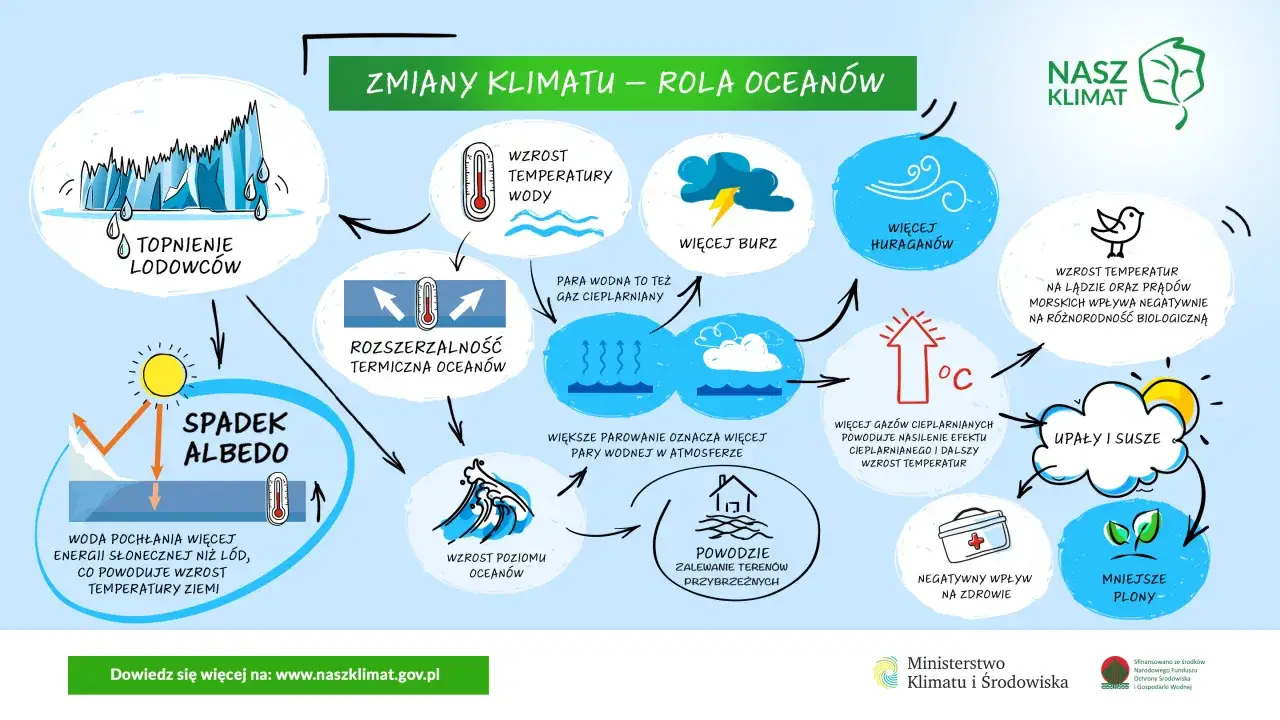 Skutki efektu cieplarnianego w Polsce infografika