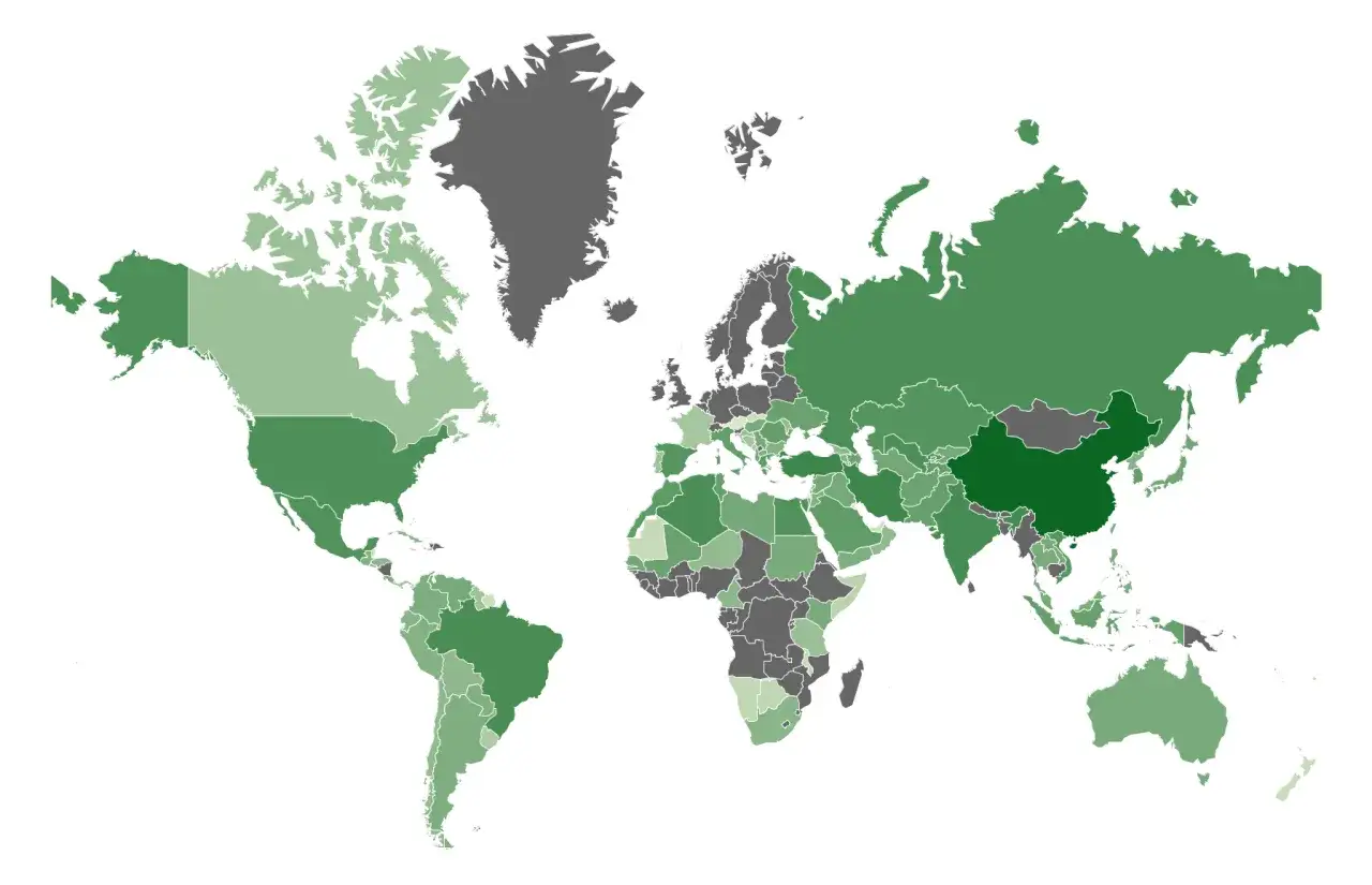 mapa globalnej produkcji arbuzów