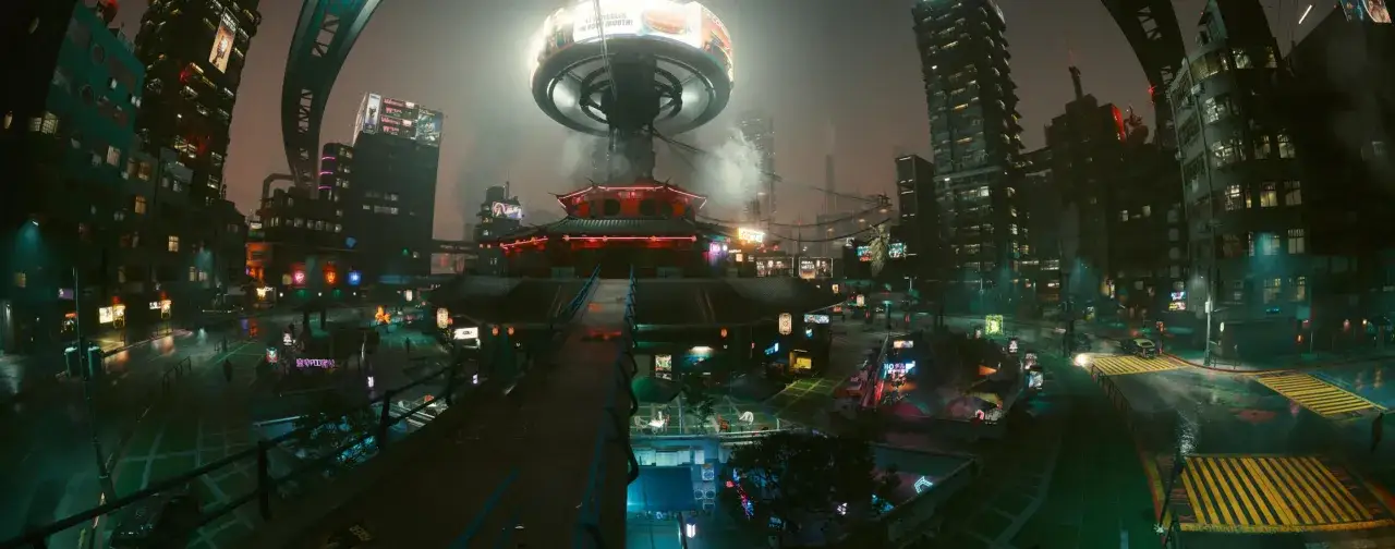 Night City Cyberpunk 2077 panoramy