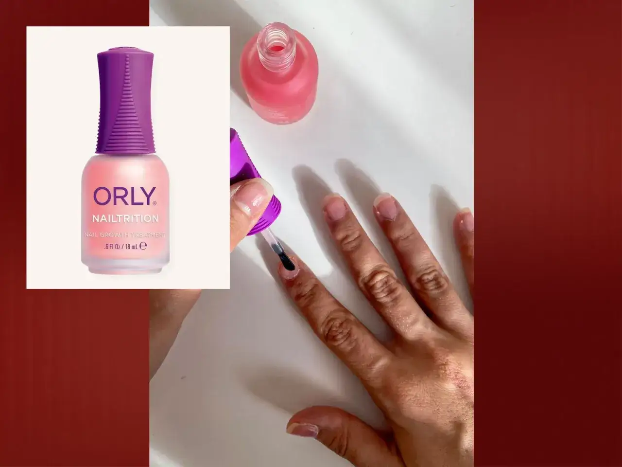 ORLY Nailtrition - najlepsza odżywka do paznokci, która wzmacnia i przyspiesza ich wzrost. Aplikacja produktu na paznokcie.