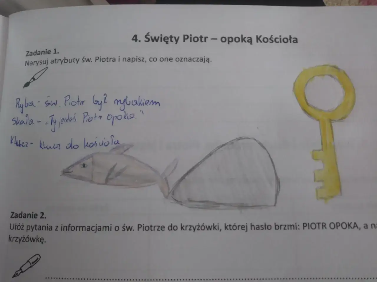 Atrybuty świętego Piotra klucze kogut