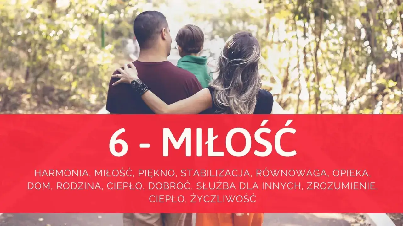 Rodzina w objęciach, symbolizująca numerologiczną 6 i miłość. Harmonia, dom i opieka.