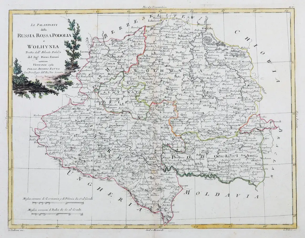 Mapa Rusi Czerwonej z zaznaczeniem Galicji