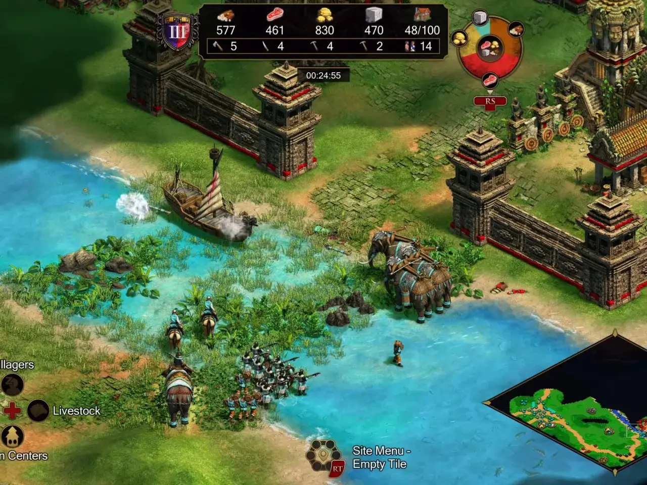 Un elefante de guerra y jinetes se preparan para la batalla en Age of Empires 2. &iexcl;Descubre trucos para ganar!