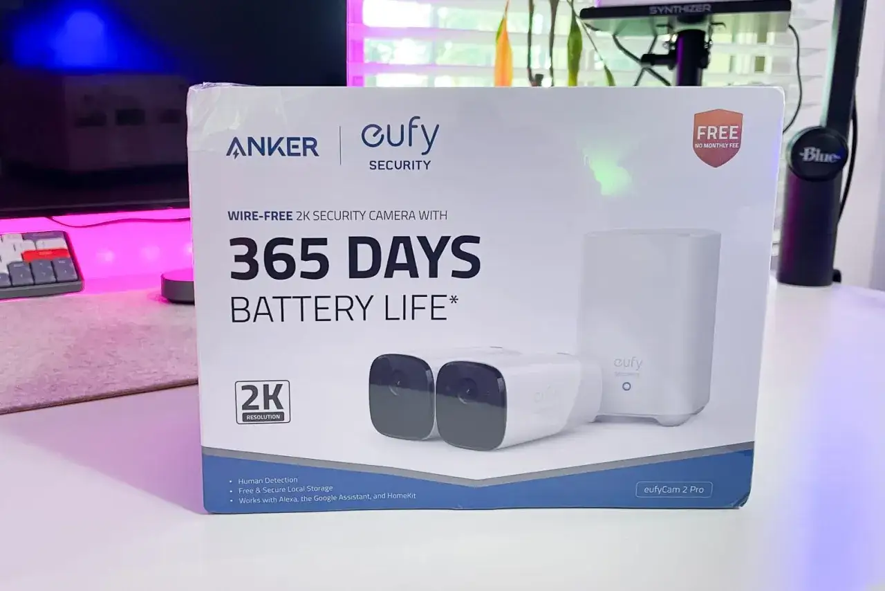 Ett eufycam 2 pro test-paket med trådlösa 2K-kameror och 365 dagars batteritid.