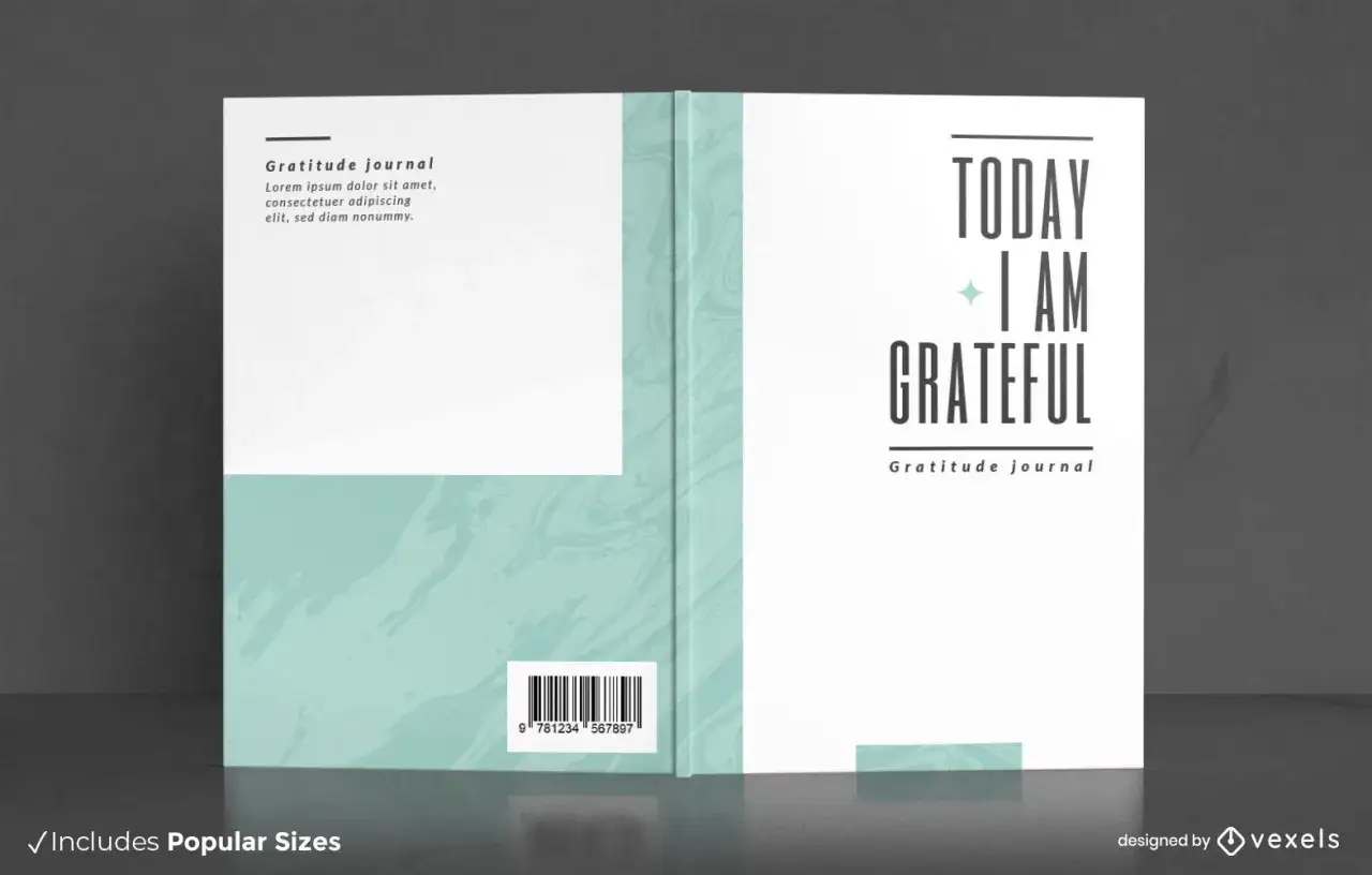 Idée couverture de livre : journal de gratitude avec le message