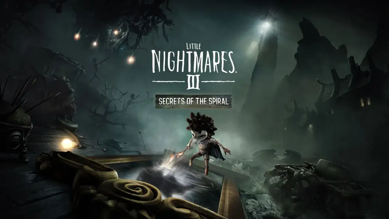 Dziecko w masce sięga do wirującej wody w grze Little Nightmares III: Secrets of the Spiral.