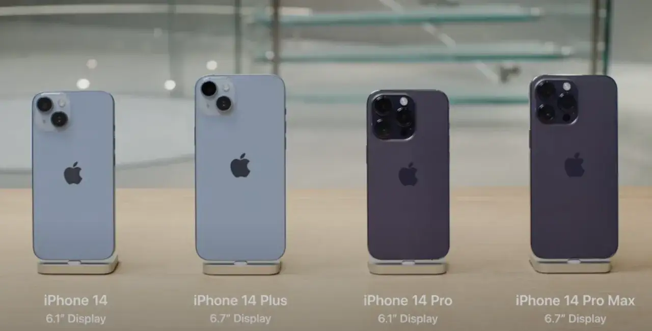 Cztery modele iPhone'a 14: 14, 14 Plus, 14 Pro i 14 Pro Max. Zastanawiasz się, czy oplaca sie kupic iPhone 14?