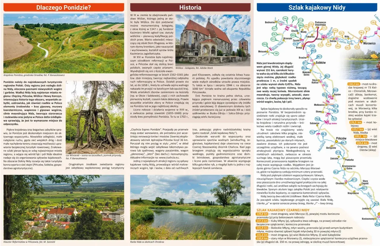 Malownicze **Ponidzie** z doliną Nidy, zabytkami i trasami kajakowymi. Idealne miejsce na wypoczynek.