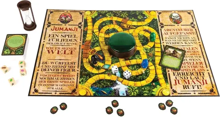 Jumanji gra planszowa zawartość pudełka