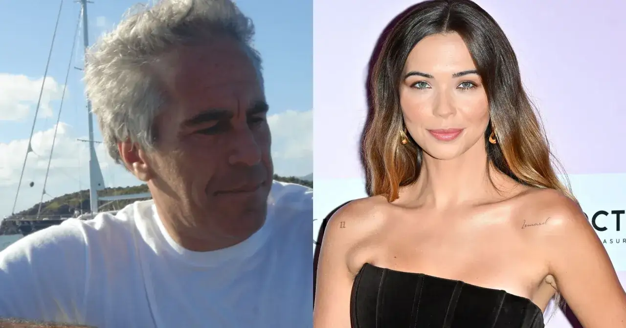 Jeffrey Epstein i Kubicka - zestawienie zdjęć.