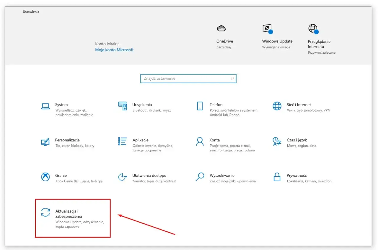 aktualizacja sterowników windows 10