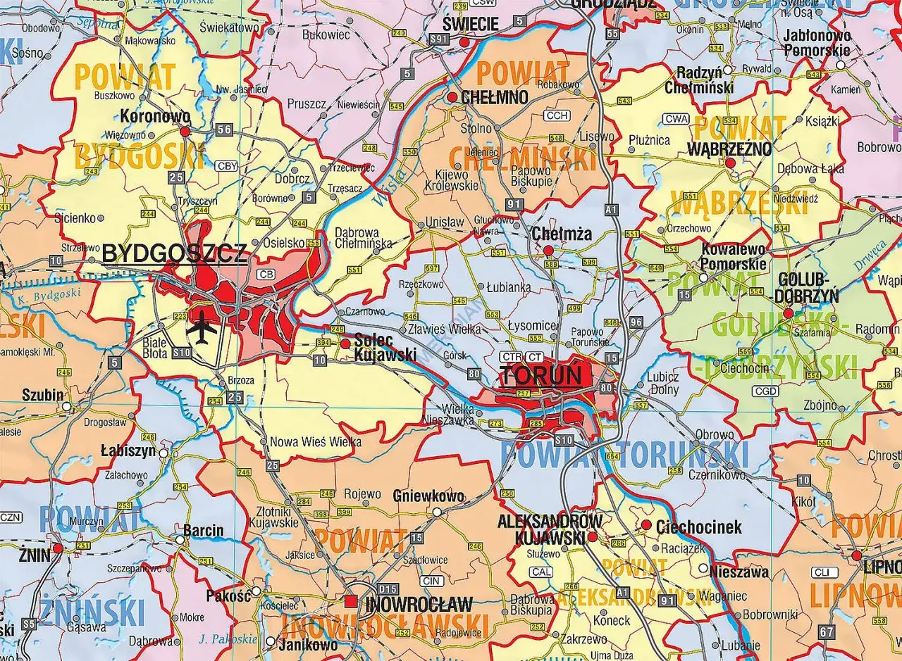 Mapa placówek ZOL Kujawsko-Pomorskie