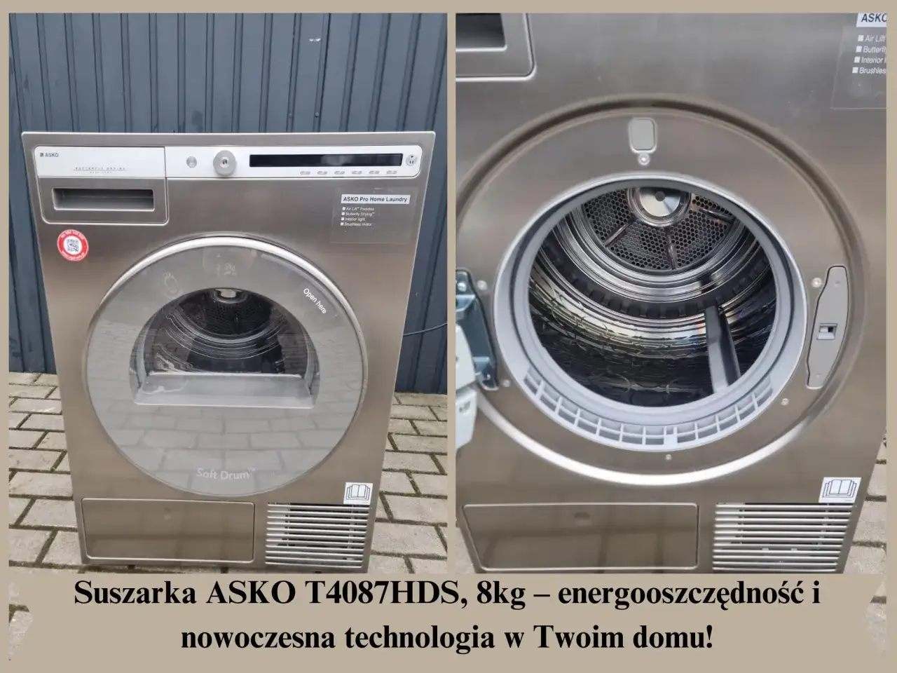 suszarka bębnowa z pompą ciepła wnętrze