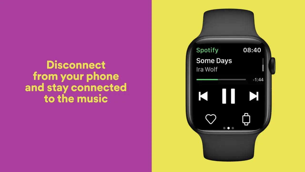 Apple Watch mit Spotify-App, die 