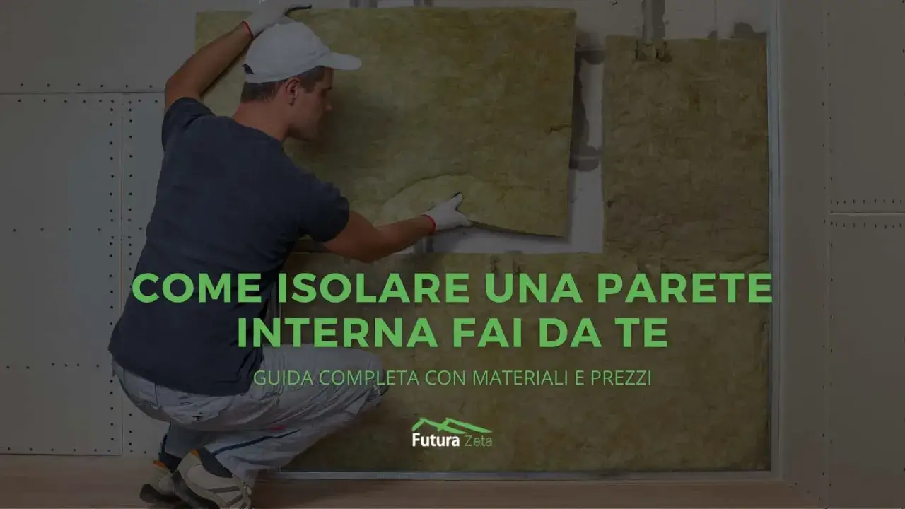 Uomo applica pannelli isolanti a una parete interna, mostrando come isolare termicamente una stanza con materiali fai da te.