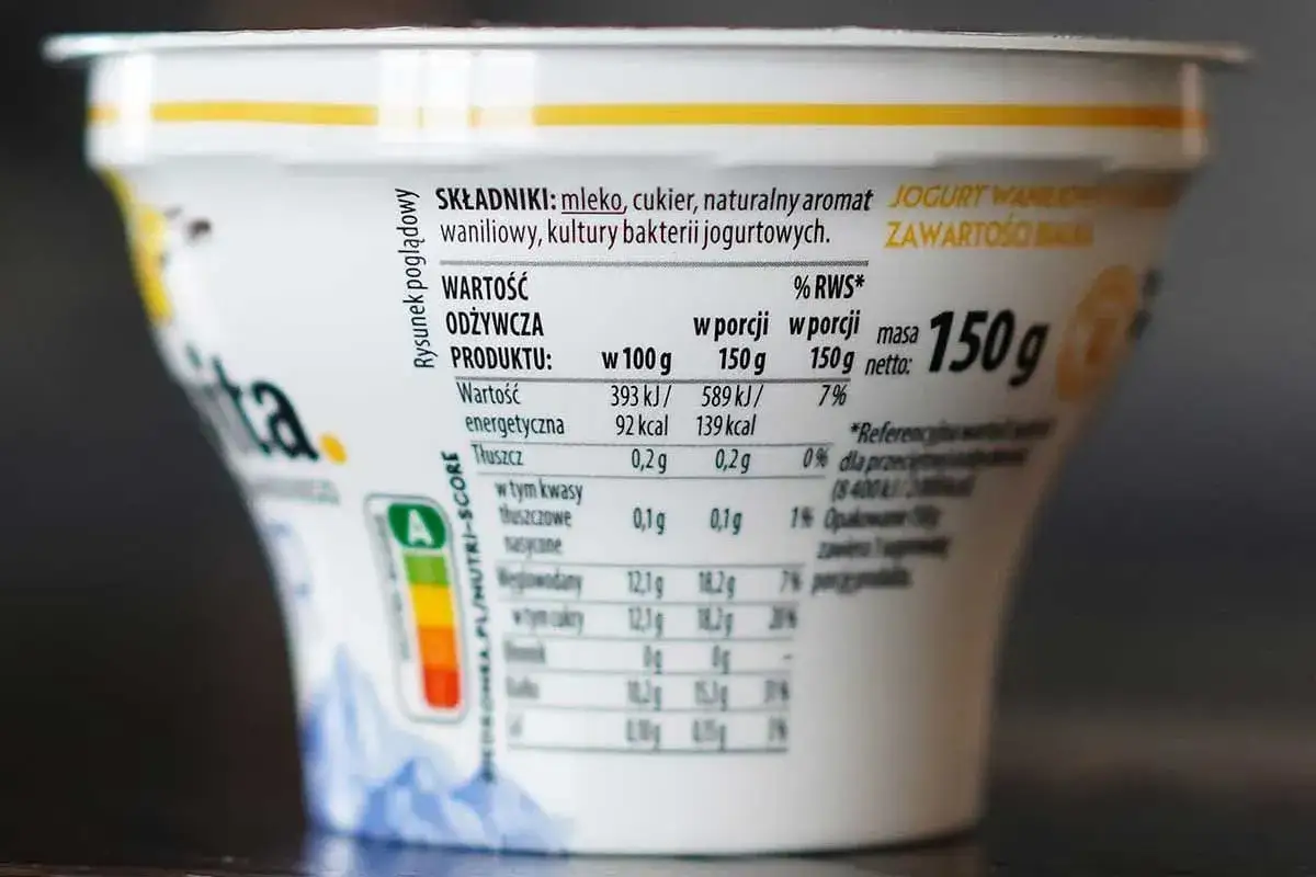 Jogurt waniliowy 150g z Nutri-Score A. Czy skyr jest zdrowy? Ten produkt ma niską zawartość tłuszczu i cukru.