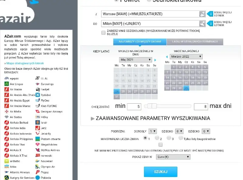 wyszukiwarka lotów tanie loty