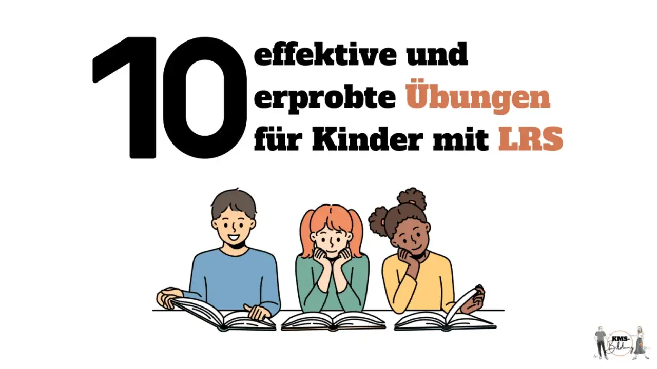 10 effektive &Uuml;bungen f&uuml;r Kinder mit LRS. Drei Kinder lernen konzentriert.