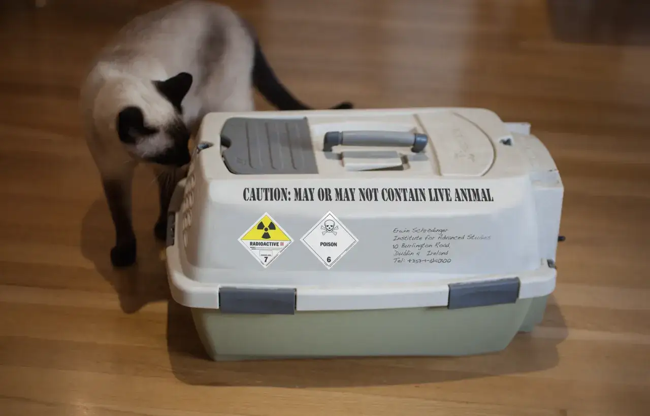 Erwin Schr&ouml;dinger kot pudełko eksperyment