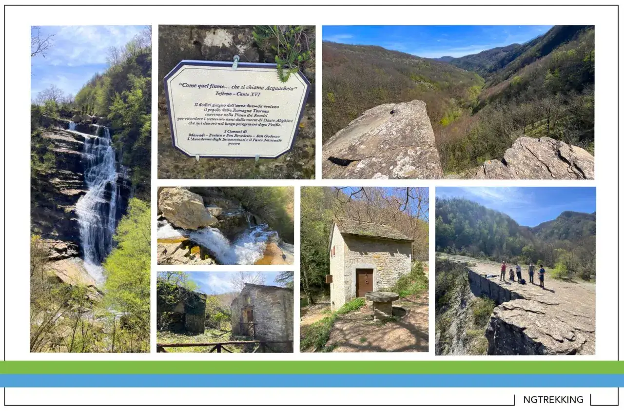 Cascate dell'Acquacheta, un luogo ispirato a Dante. Immagini di cascate, sentieri, antiche costruzioni e panorami mozzafiato.