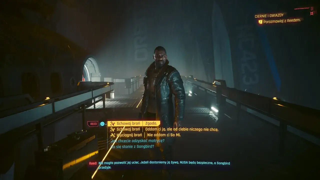 Cyberpunk: Widmo wolności. Reed stawia ultimatum, decydując o zakończeniu.