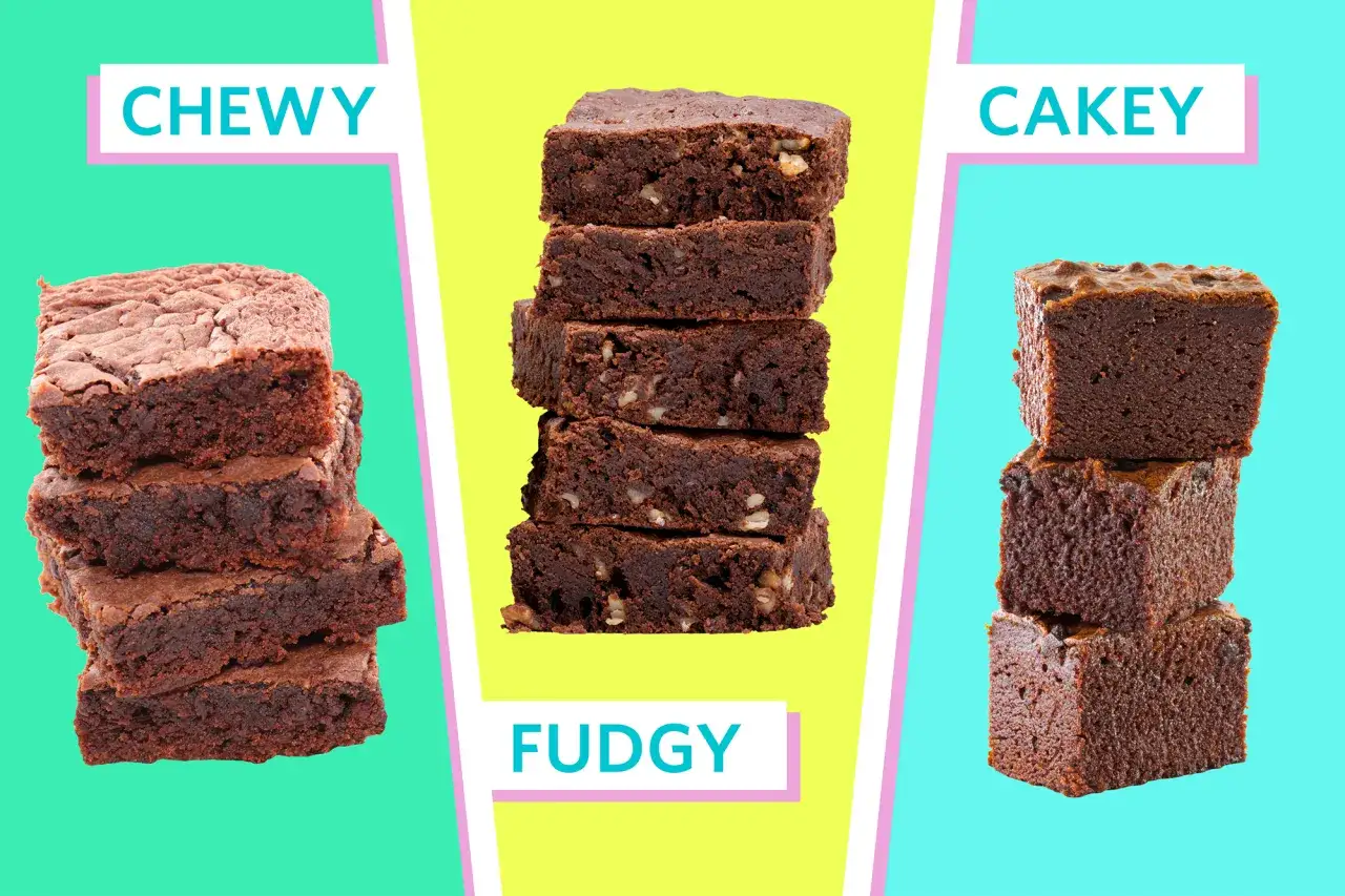 r&oacute;żne konsystencje brownie (fudgy, cakey, chewy)