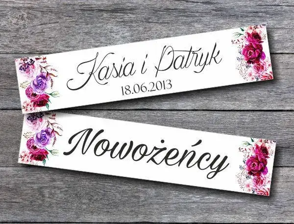 przykłady personalizowanych tablic rejestracyjnych ślub