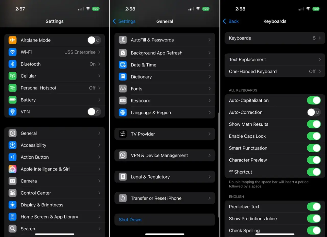 Ustawienia iPhone: jak wyłączyć autokorektę. Przejdź do Ustawienia > Ogólne > Klawiatura, aby znaleźć opcję Autokorekta.