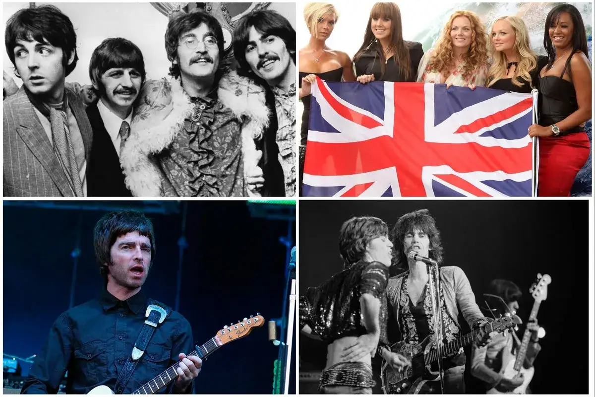 The Beatles, Spice Girls, Oasis i The Rolling Stones – najpopularniejsze brytyjskie zespoły rockowe.
