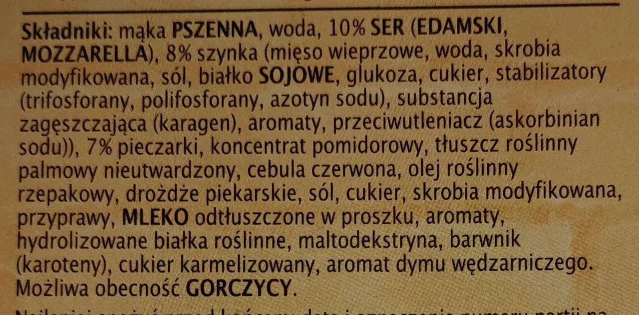 pizza guseppe skład opakowanie