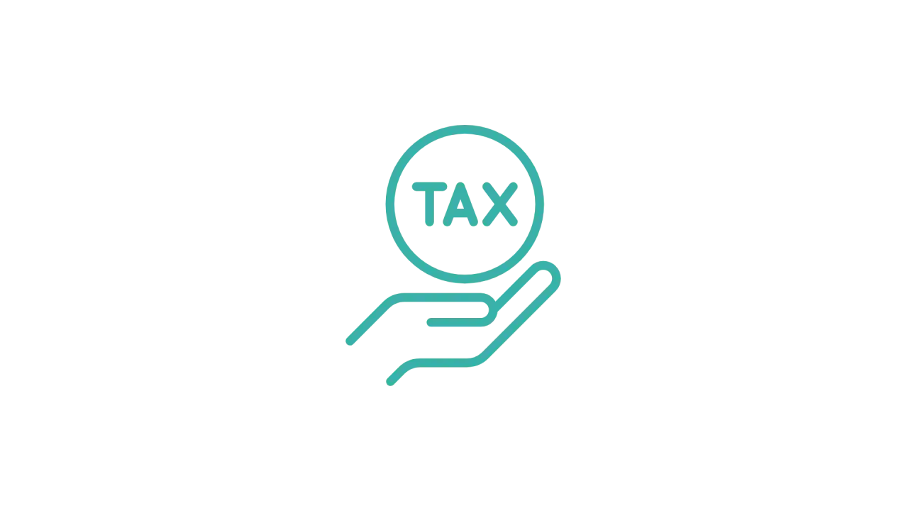 Ikona dłoni trzymającej monetę z napisem TAX. Może symbolizować podatki dla wolnego zawodu, lista obowiązków.