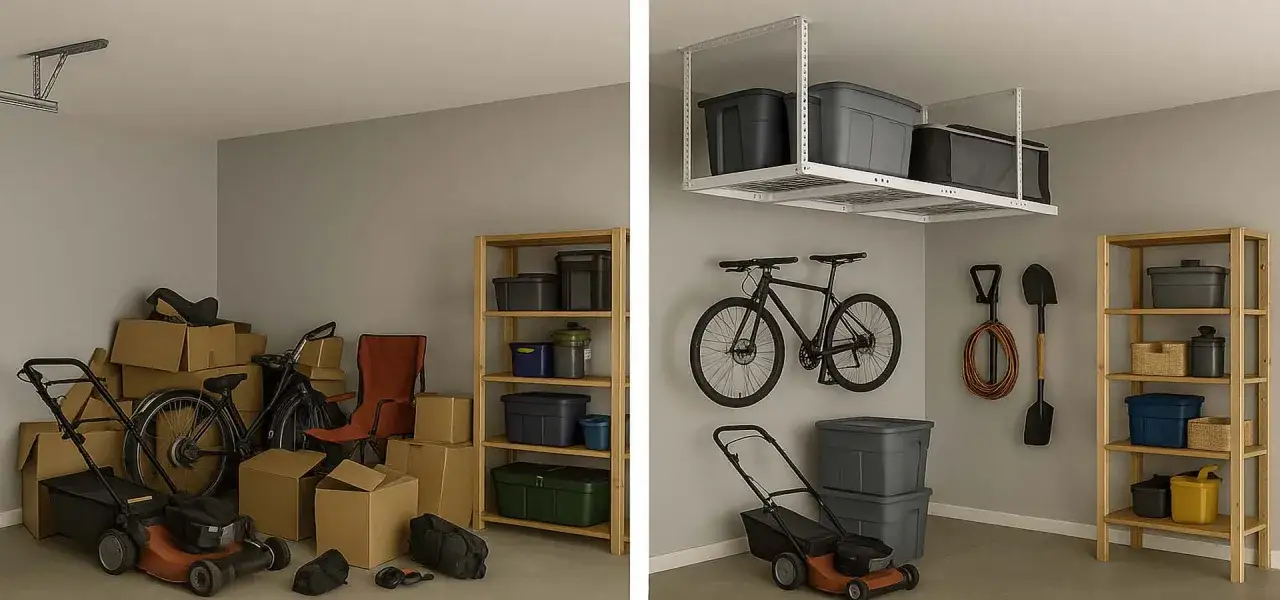 Soluzioni per organizzare il garage: scaffali, contenitori e pensili a soffitto per un perfetto ordine. Idee garage fai da te per massimizzare lo spazio.