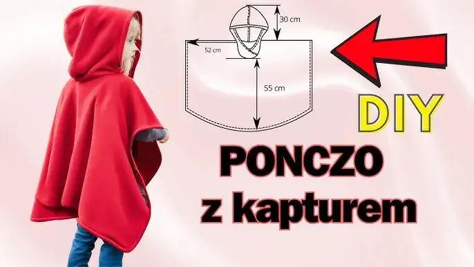 DIY strój Czerwonego Kapturka peleryna
