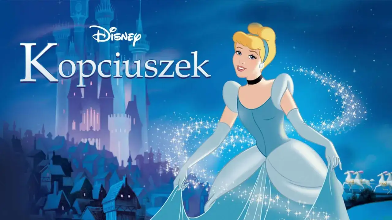 Kopciuszek z filmu Disneya, który opowiada historię dziewczyny, której autorem książki jest Charles Perrault.